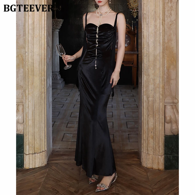 

BGTEEVER летнее стильное шикарное женское облегающее бархатное платье с открытой спиной, элегантное женское платье русалки без рукавов с тонкой талией