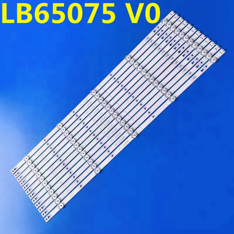 100% New 14pcs/Kit LED Backlight Strips 5lamps  for 65 TV LB65075 V0 LB65075 V0 H65B7100LE 65R6107 HD650V1U71-T0L1B