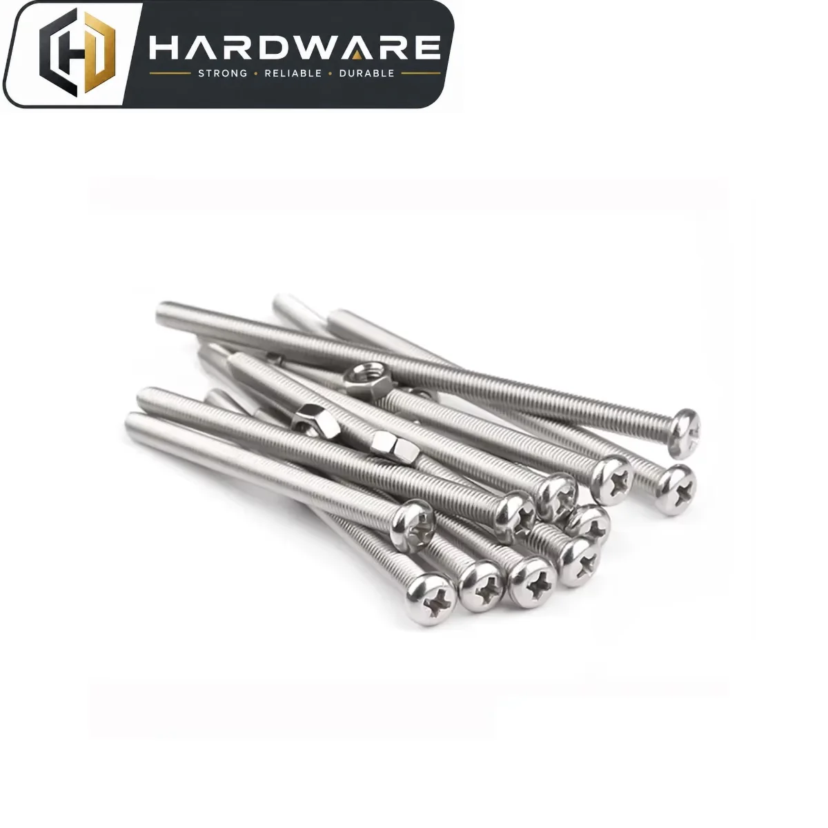 304 Stainless Steel Extended Extra Long Screw Cross Groove Round Head Bolt And Nut Combination Set M2M3M4M5M6