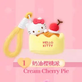 Niedlicher HelloKitty-Plüsch-Aromatherapie-Blindbox-Taschenanhänger, bezauberndes Kitty-Katzenspielzeug, Sammelfigur, weiche Snack-Essen, Geschenk für Fans
