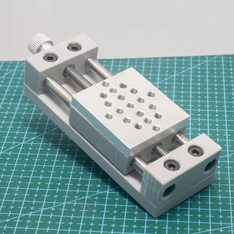 Precision Manual X-Axis Linear Translation Stage with Lead Screw Sliding Table 35mm Travel Aluminum Alloy Platform for Lab Use