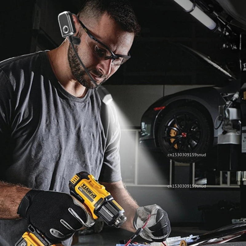 Wearable Ear-Hanging Reading Light 3-Color LED Book Lamp Stepless Dimming Night Light USB Rechargeable for Reading Sewing Repair