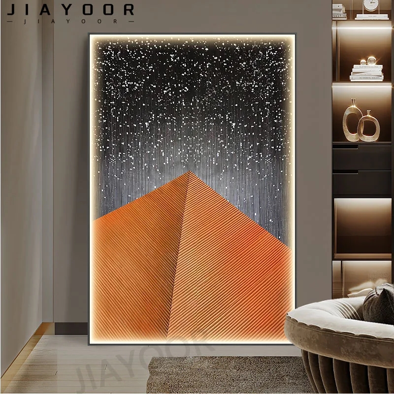 

Orange Modern Abstract Decoration LED Mural Lamp Studio Corridor Background Wall Bedroom Dining Room Geometry Interior Mural