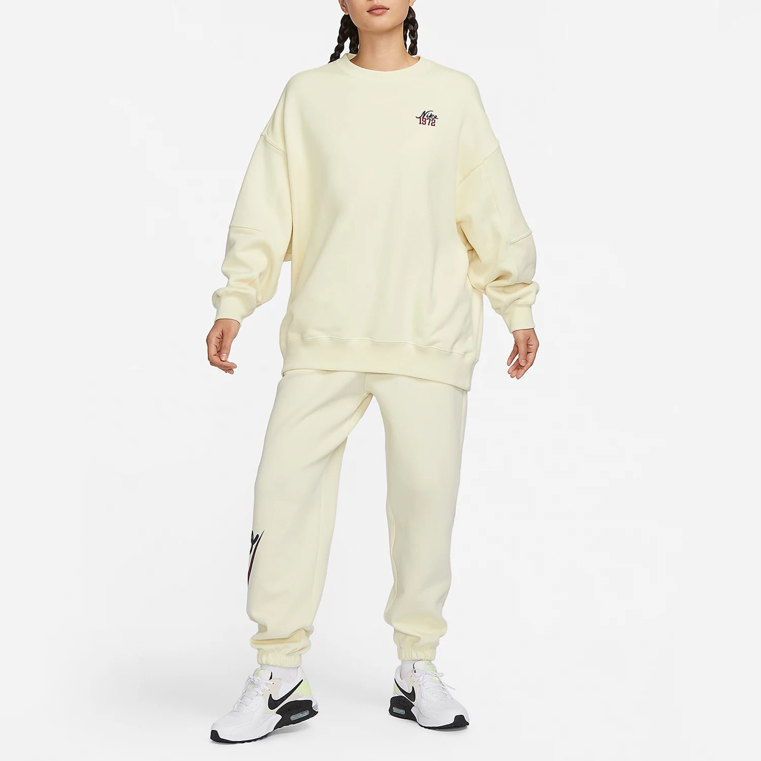 Felpa casual girocollo in maglia allentata da donna nuova Nike genuina invernale 2023 FV8444