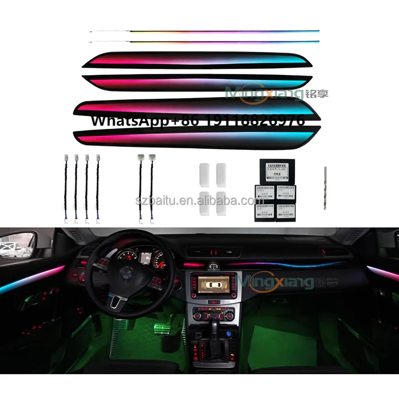 

Upgrade 256 Colors Symphony Led Car Interior Ambient Lighting for CC 2013-18 Atmosphere Strip Decoration Accessories