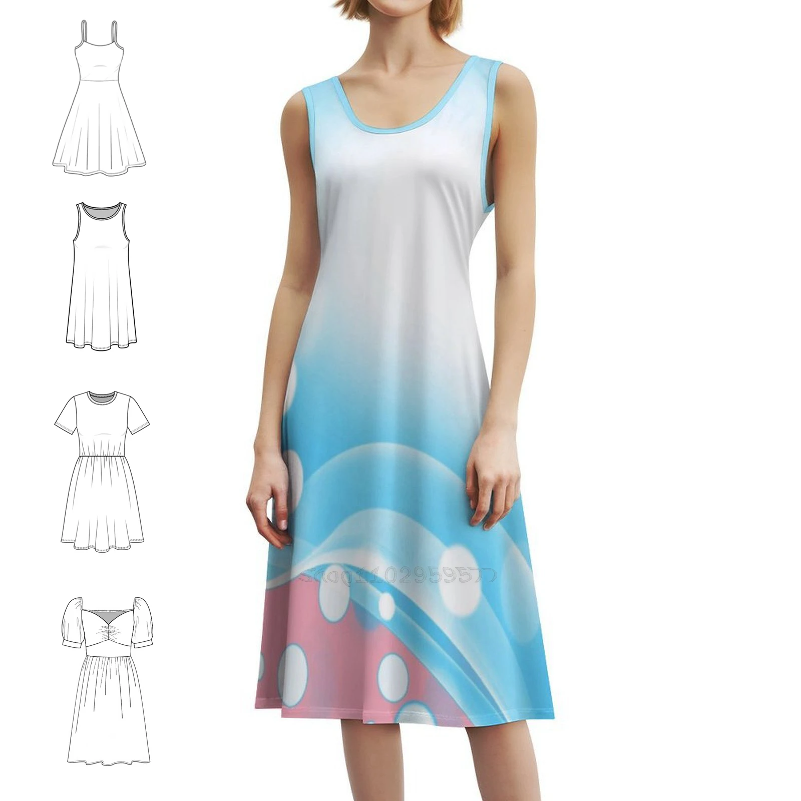 Trans Pride Simple Abstract Falling Radiance Women's Streetwear Party Dress Trendy Print Club Clothing For Female Trans Pride