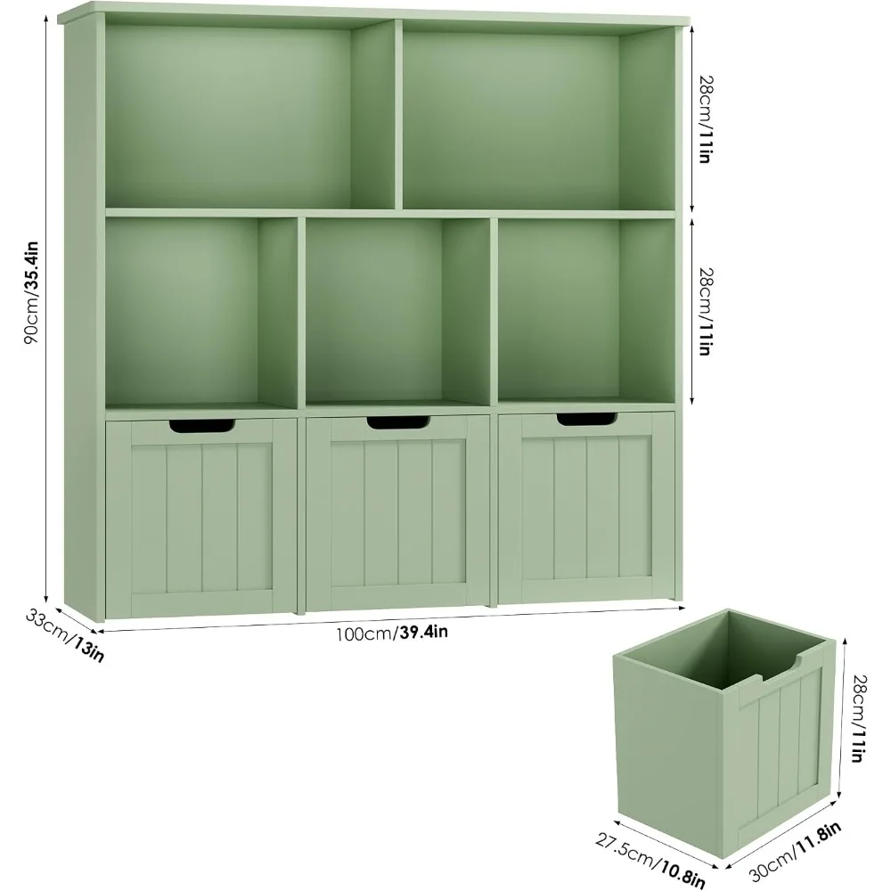 Toy Storage Organizer with Movable Drawers for Kids Room, Plastic Storage Cabinet