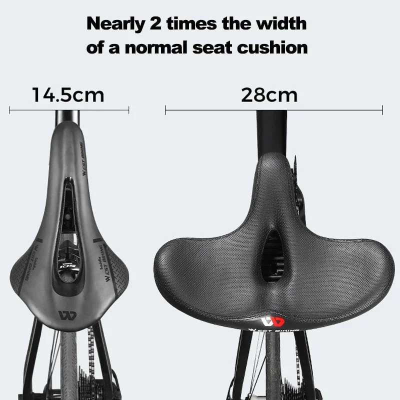 WESTBIKING Bicycle Saddle Memory Sponge Ergonomic Widebody Seat Soft Breathable Cycling Cushion Road MTB Saddle Bike Accessories