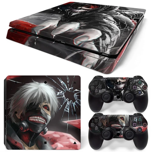 Anime 1380 PS4 pegatina de piel delgada cubierta de calcomanía para consola ps4 delgada y 2 controladores piel vinilo pegatina delgada