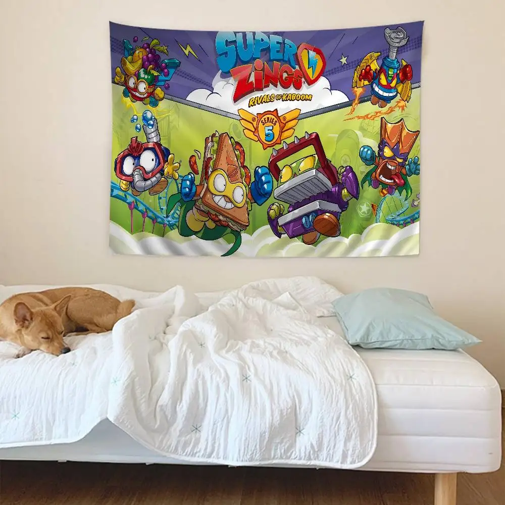 Nette Cartoon Super Zings DIY Wandteppich Hängen Tarot Hippie Wandteppiche Wohnheim INS Wohnkultur