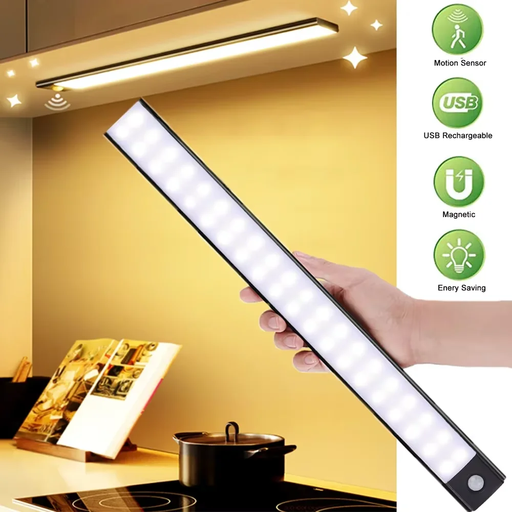 luz-com-sensor-de-movimento-ultra-fina-recarregavel-por-usb-de-10-60cm-com-montagem-magnetica-e-ajuste-de-3-cores-para-uso-sob-armarios-em-casa-e-escritorio