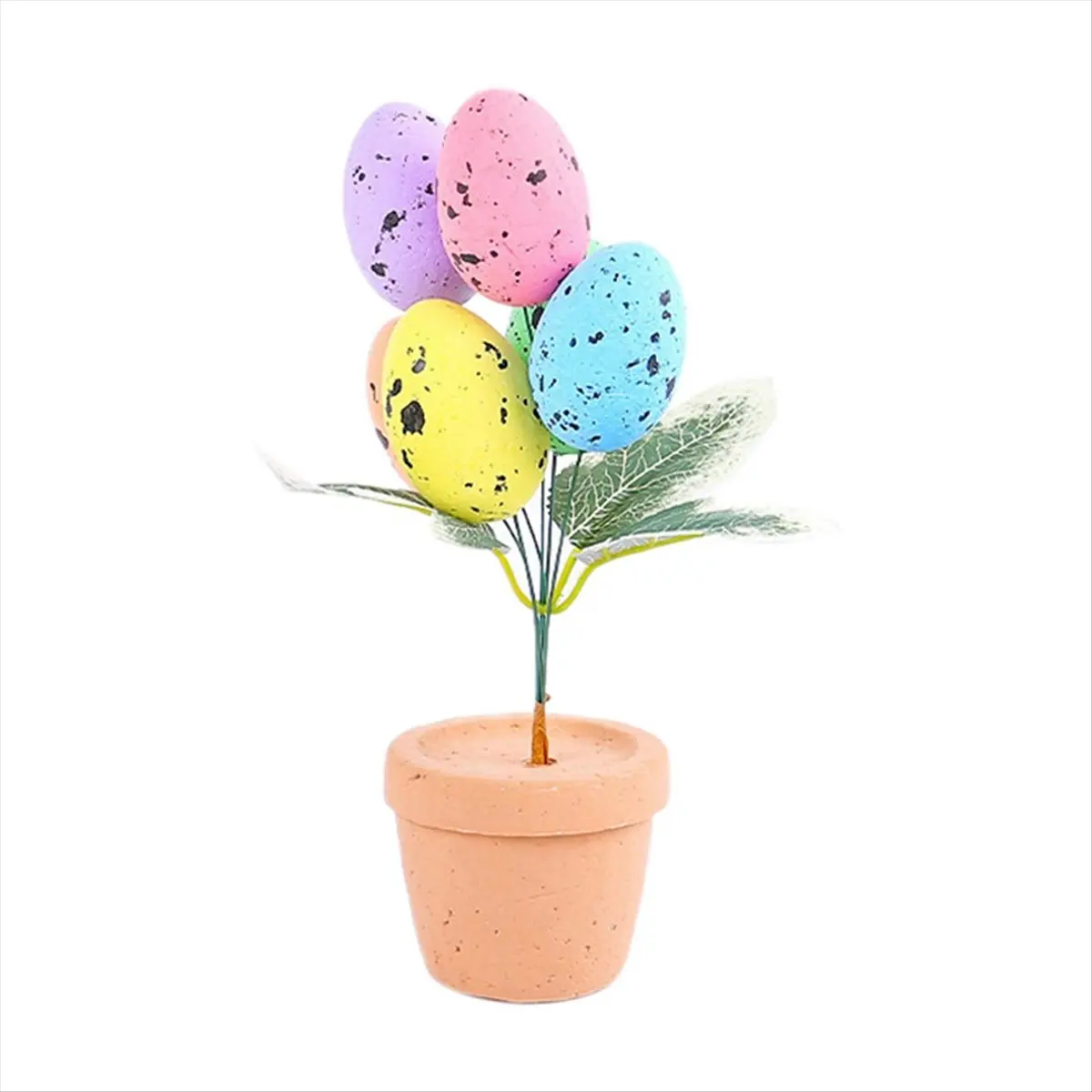 A56K Easter Day Colourful Eggs Potting Speckled Eggs Bonsai Easter Desktop Ornaments Decor for Home 2024 Style 4, 1PCS