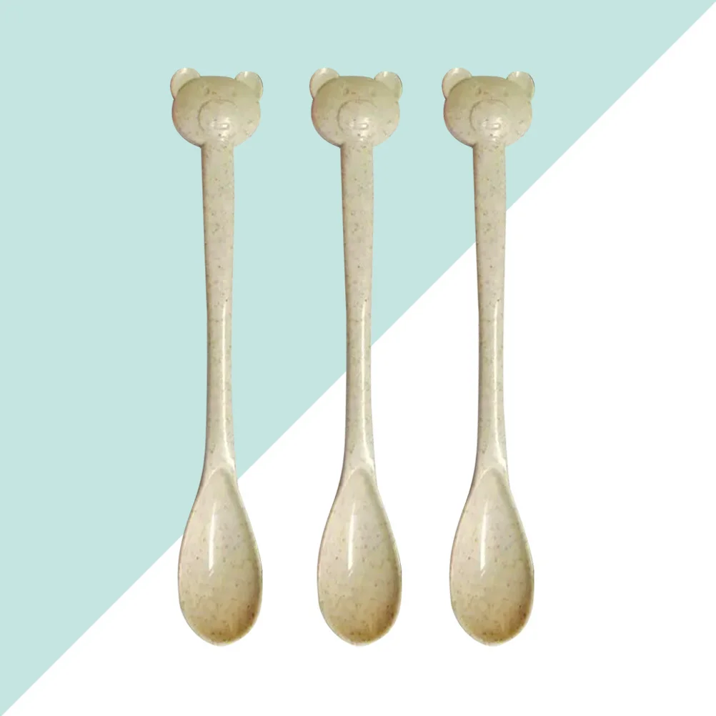 

20Pcs Bear Plastic Ice Cream Spoons Condiments Teaspoons Sugar Coffee Spoon Pink Stirring Frothy Lattes Cocktails Smoothies Ice