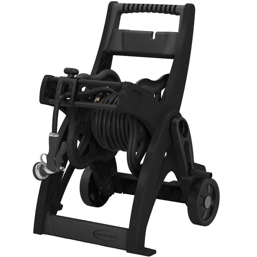Suncast 175FT Garden Hose Reel Cart Wheeled Water Pipe Storage Holder Hand Crank Water Hose Rack 5/8 Inch Backyard Lawn Garden