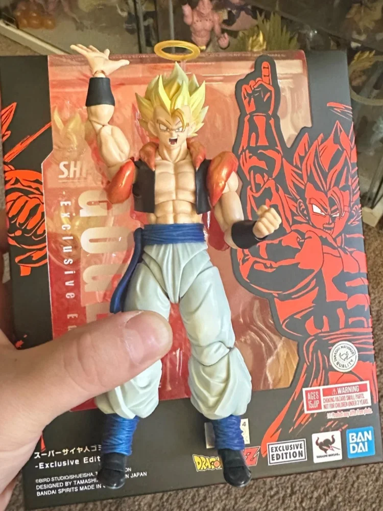 Bandai Nycc Exclusive Dragon Ball S.H.Figuarts Gogeta Super Saiyan Yellow Hair Anime Action Figure Collectible Toy In Stock