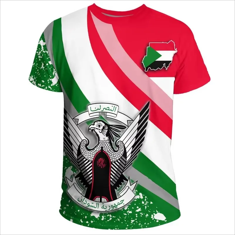 Men's breathable polo shirt, featuring Sudanese cultural elements and national flag prints