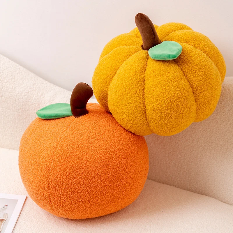 Almohada de felpa divertida de caqui, naranja y calabaza, cojín Súper suave, regalo de Navidad de Año Nuevo, decoración del hogar, sofá, cojín para el hogar