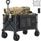 折りたたみ式屋外折りたたみワゴンユーティリティガーデンカート、鉄フレームとオックスフォード布付き