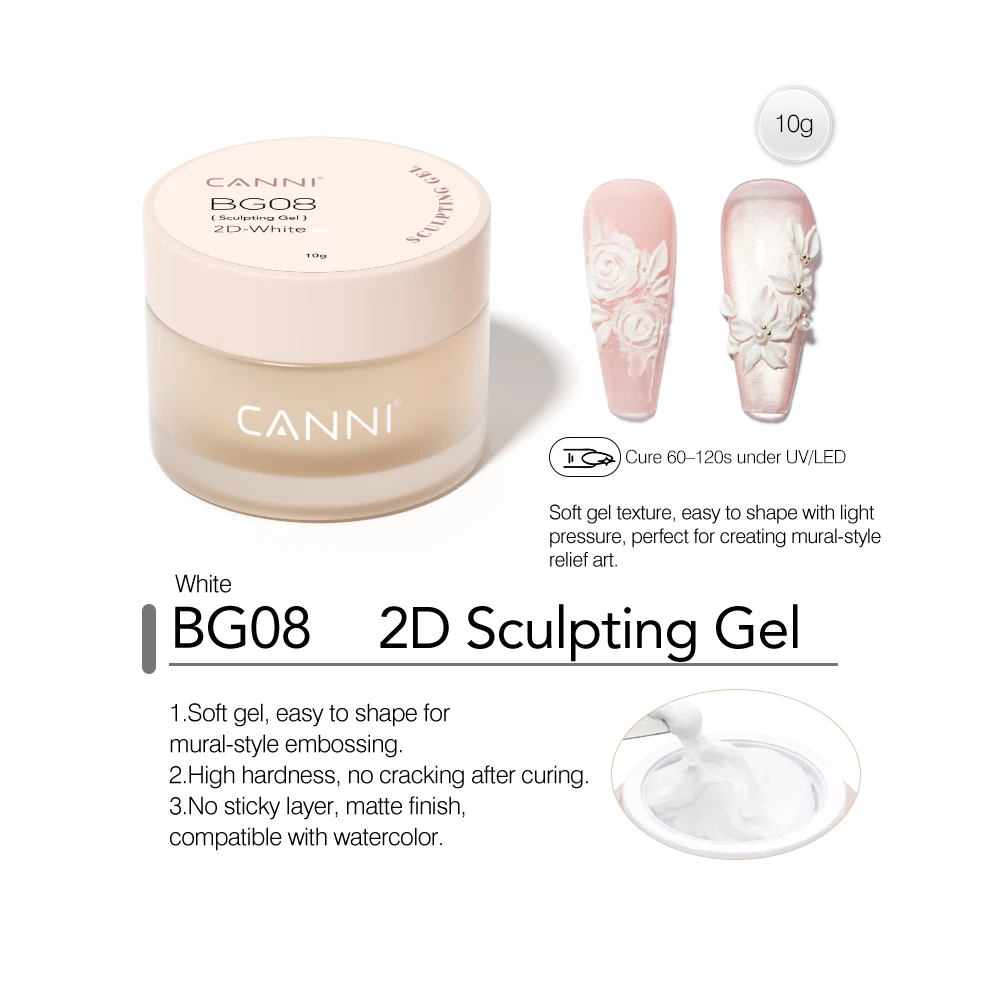 10ml CANNI Multifunktionales Gel 3D-Modelliergel TPO-frei PVC-Modelliergel Ohne Brennen UV-LED Soak-Off No-Wipe Modelliergel – Detail 14