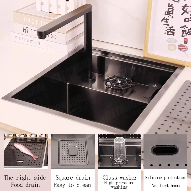 304 Single Bowl Folding Sink Cover Hidden Kitchen Cover Factory Customizable 16g Stainless Steel RV Kitchen Undermount Sink