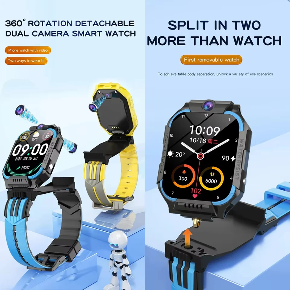 New For Xiaomi Kids 4G/5G Smart Watch SOS GPS Location Sim Card Call Camera Child Smartwatch 1.83Inch WIFI Waterproof Watch Gift