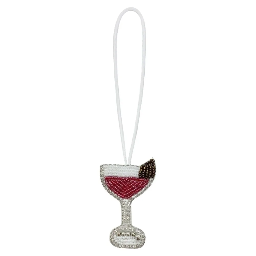 

Multi-color Lanyard Rhinestone Pendant DIY 3D Juice Cup Bag Pendant Key Chain Geometric Bag Accessories Women