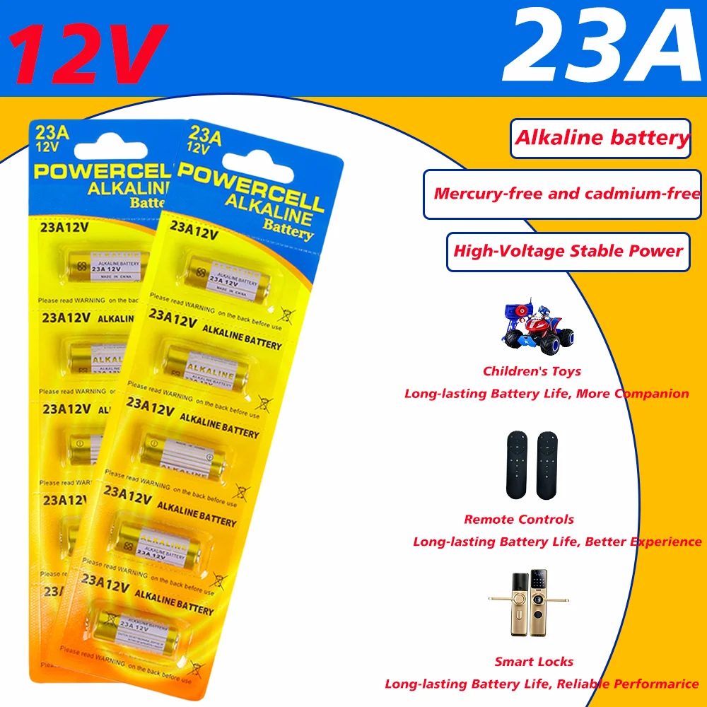 12V A23 23A Alkaline Battery10-30PCS for Doorbell Remote Control, Electric Toys, MN21 LRV08 A23S E23A EL12, Long-Lasting Power