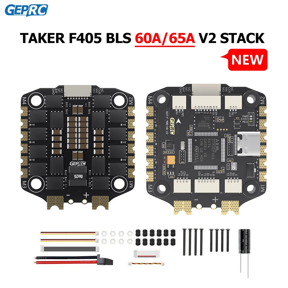 

GEPRC TAKER F405 BLS 60A/65A STACK 3-6S LiPo STM32F405 чип 60A/65A 4IN1 ESC V2 Контроллер полета для FPV фристайл-дронов