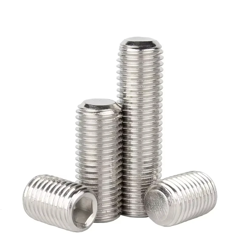 Set Screws DIN913 M3 M4 M5 M6 M8 M10 M12 M14 M16 304 Stainless Steel Fine Thread Flat Point End Grub Headless Bolt