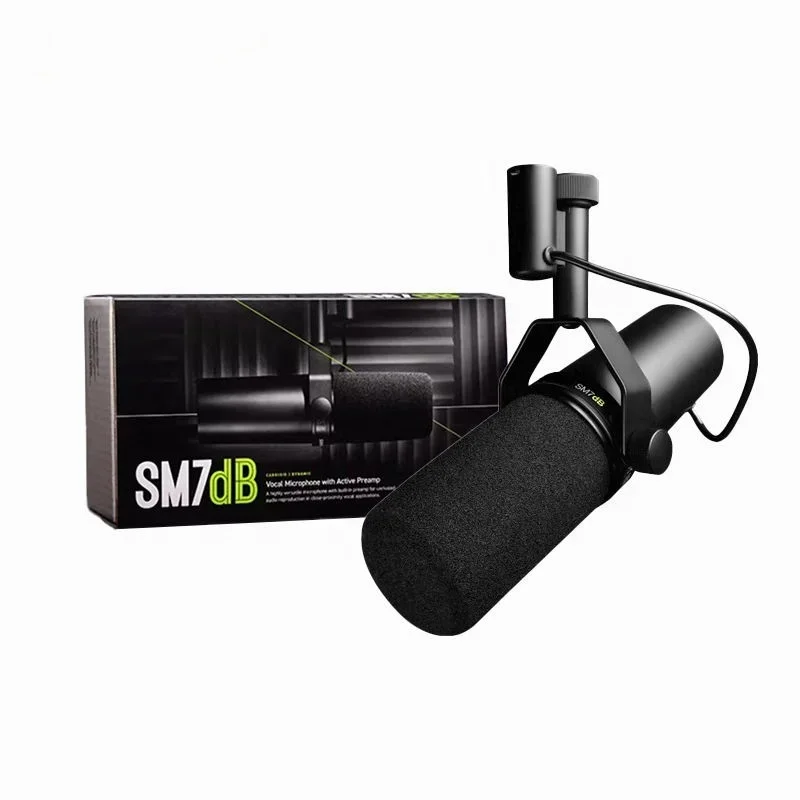 SM7db Professional Wired USB Dynamic Vocal Microphone with Built-In Preamp for Reporter Interviews and Singer Recordings