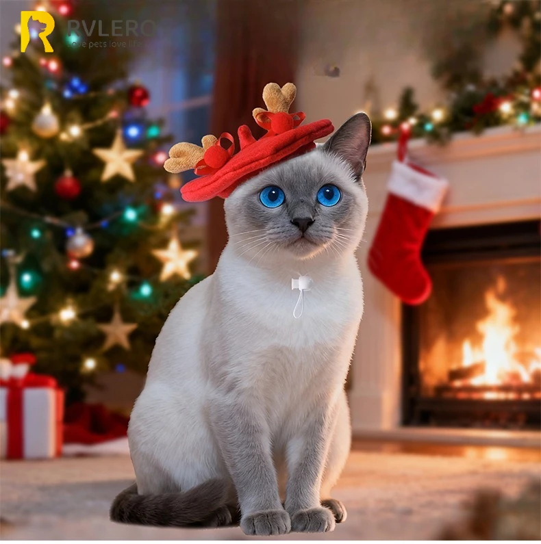 Weihnachten Haustier Hüte süße Katzen Hunde Hirschgeweih Baskenmützen dekorative Accessoires Mini Casual Pet Grooming festliche Kleidung liefert