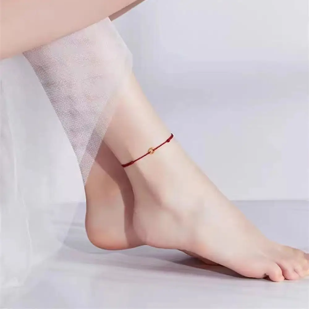Handmade Ping Buckle Red Rope Charm Chinese Zodiac Year Hand Braided Rope Friendship Charms Bangles Anklet for Friend Lovers - Image 4