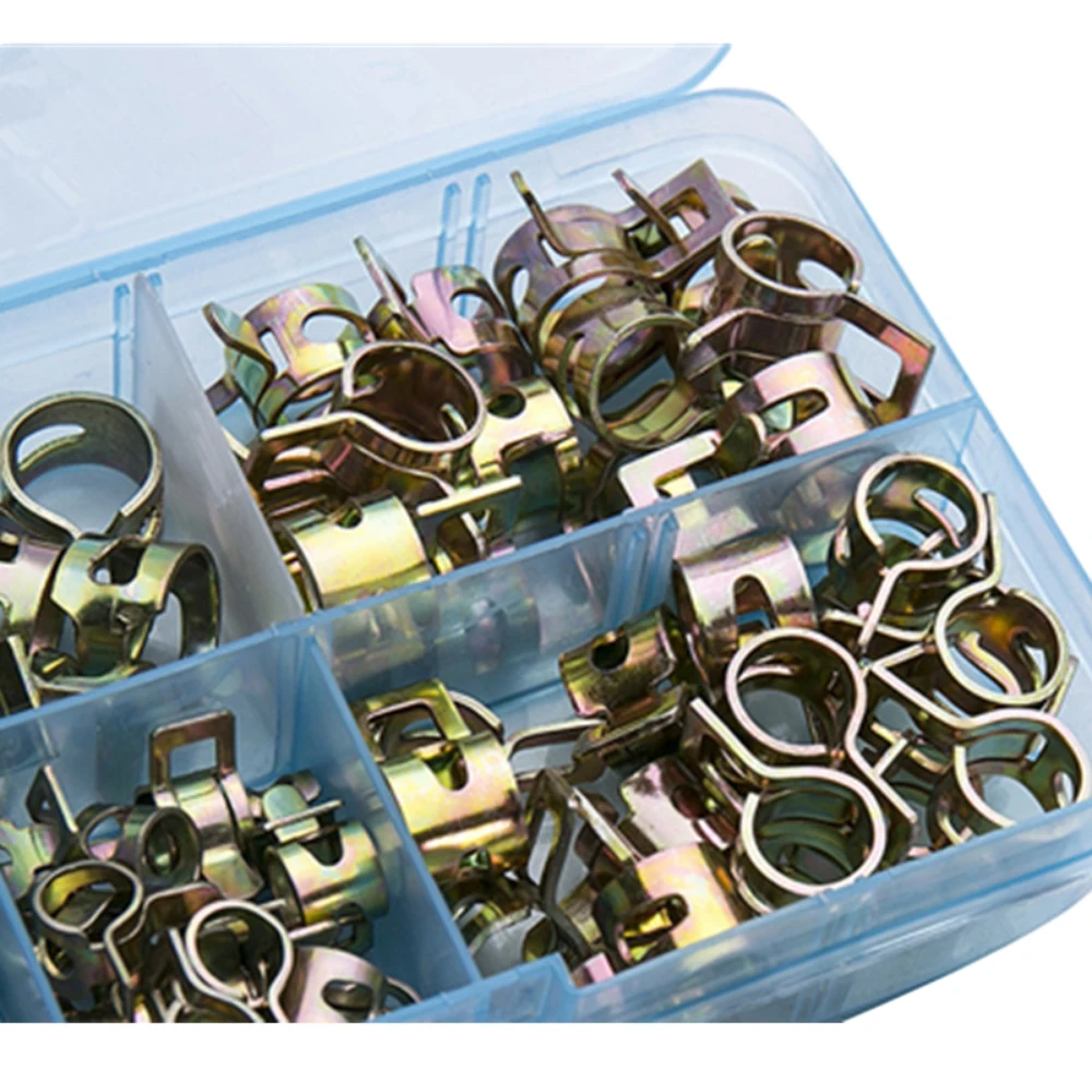 

75PCS 6-10mm Vacuum Spring Fuel Oil Water CPU Hose Clip Pipe Tube M6 M7 M8 M9 M10 Clamp Metal Fastener Assortment Kit