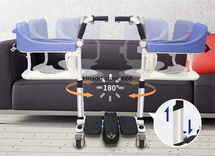 Bedridden paralyzed elderly care transfer disabled remote control lift toilet chair