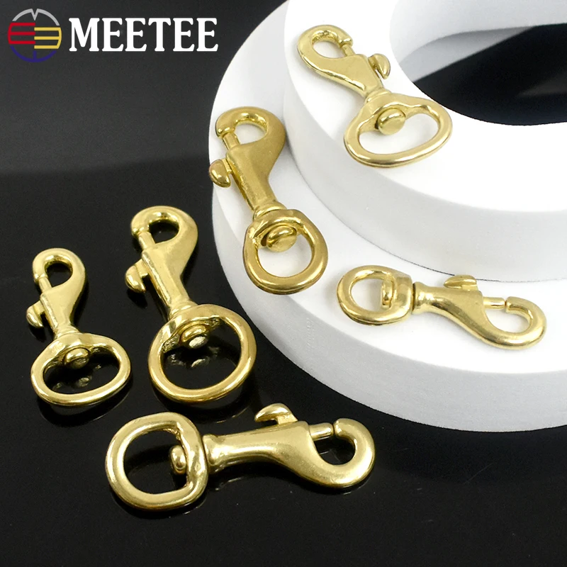 2/5Pcs Brass Hook Buckle Ribbon Strap Carabiner for Bag Dog Collar Swivel Trigger Lobster Clasp Leather Clip Clamp Accessories