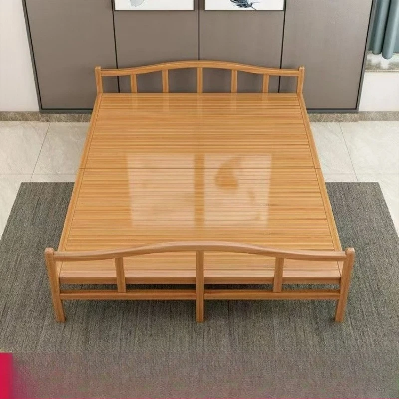 

Simple bed Single bamboo bed Folding outdoor lunch break Double Adult household portable nap Rental house cold