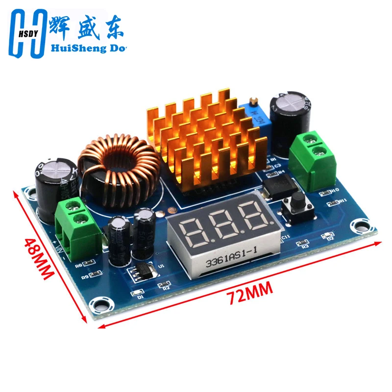 DC-DC Step Up Module DC 3V-35V to DC 5V-45V Boost Module Digital Voltmeter Boost Converter Board 5A Power Adjustable XH-M411