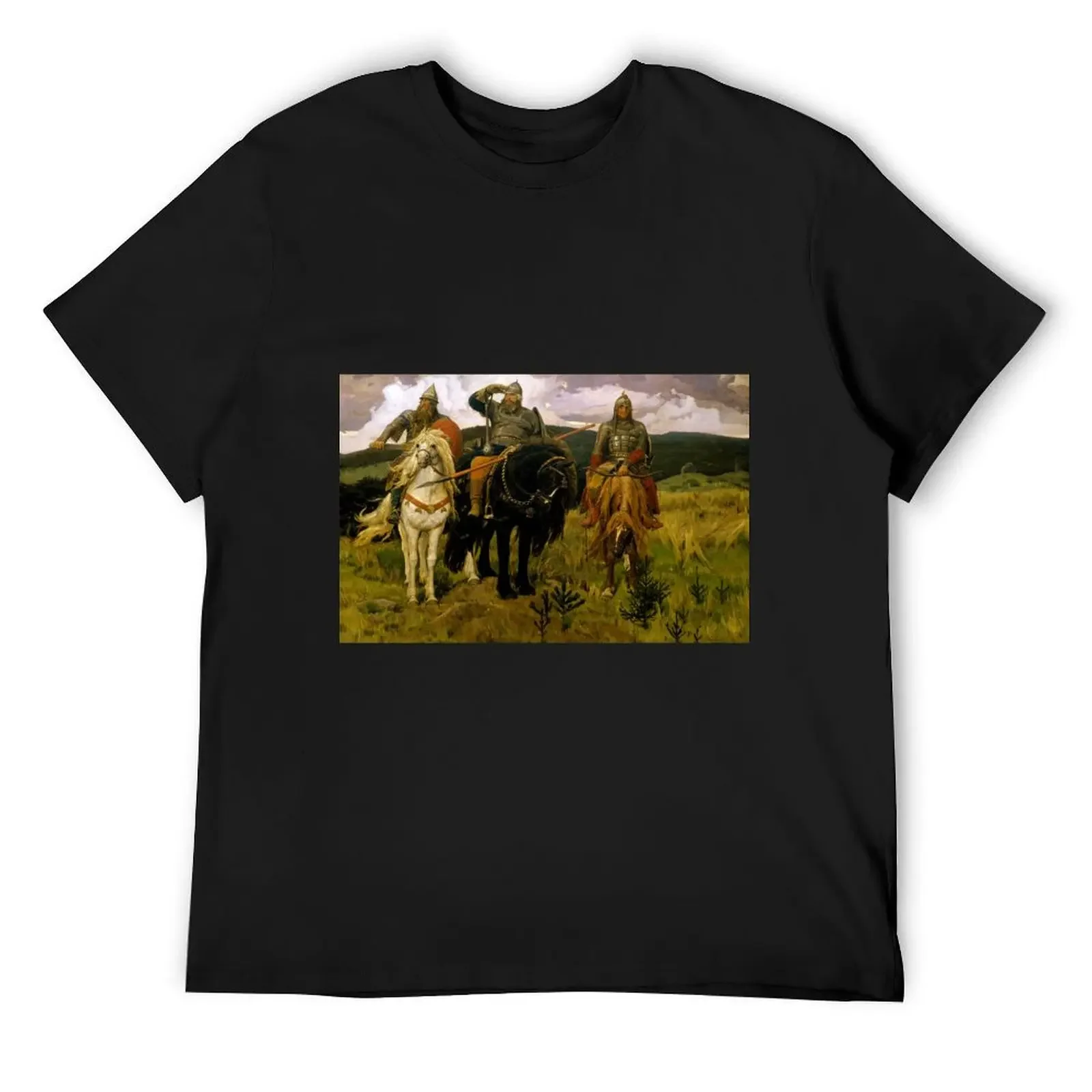 Heroes (Bogatyri), by Viktor Vasnetsov T-Shirt for a boy vintage anime shirts men