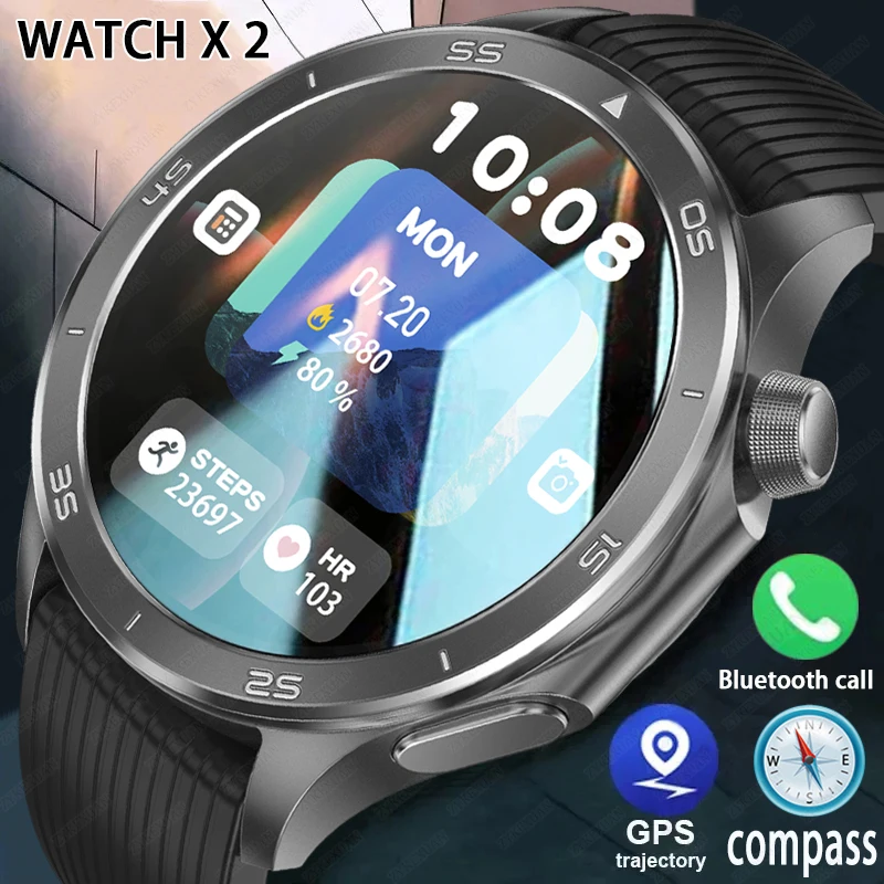 

Новые спортивные умные часы на открытом воздухе для мужчин, GPS-трек, компас, высота, всегда показать время, пульс, водонепроницаемые умные часы с Bluetooth-вызовом