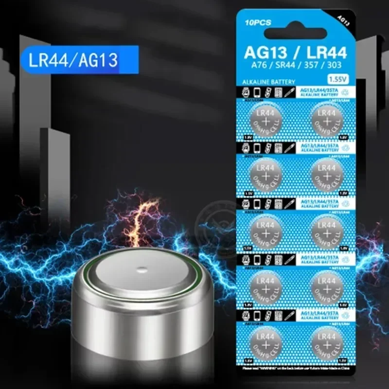10-100PCS AG13 LR44 A76 1.55V Button Batteries for Watch Toys Remote L1154 SP76 SR44 LR1154 357 303 Cell Coin Alkaline Battery