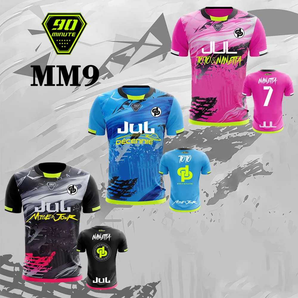 MM9 JUL 90-Minuten-Serie 3D-Sport, schnell trocknend, atmungsaktiv, Herren-T-Shirt, Fußballtrikot, Teamtraining, Rennen, Eltern-Kind-Kurzarm