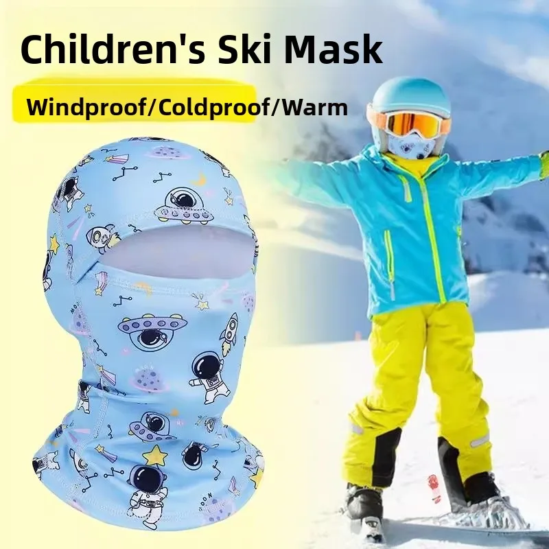 

Children's Skiing Face Protection Headwear Boys Winter Outdoor Cycling Scarf Girls Windproof Hat Warm Breathable Mask