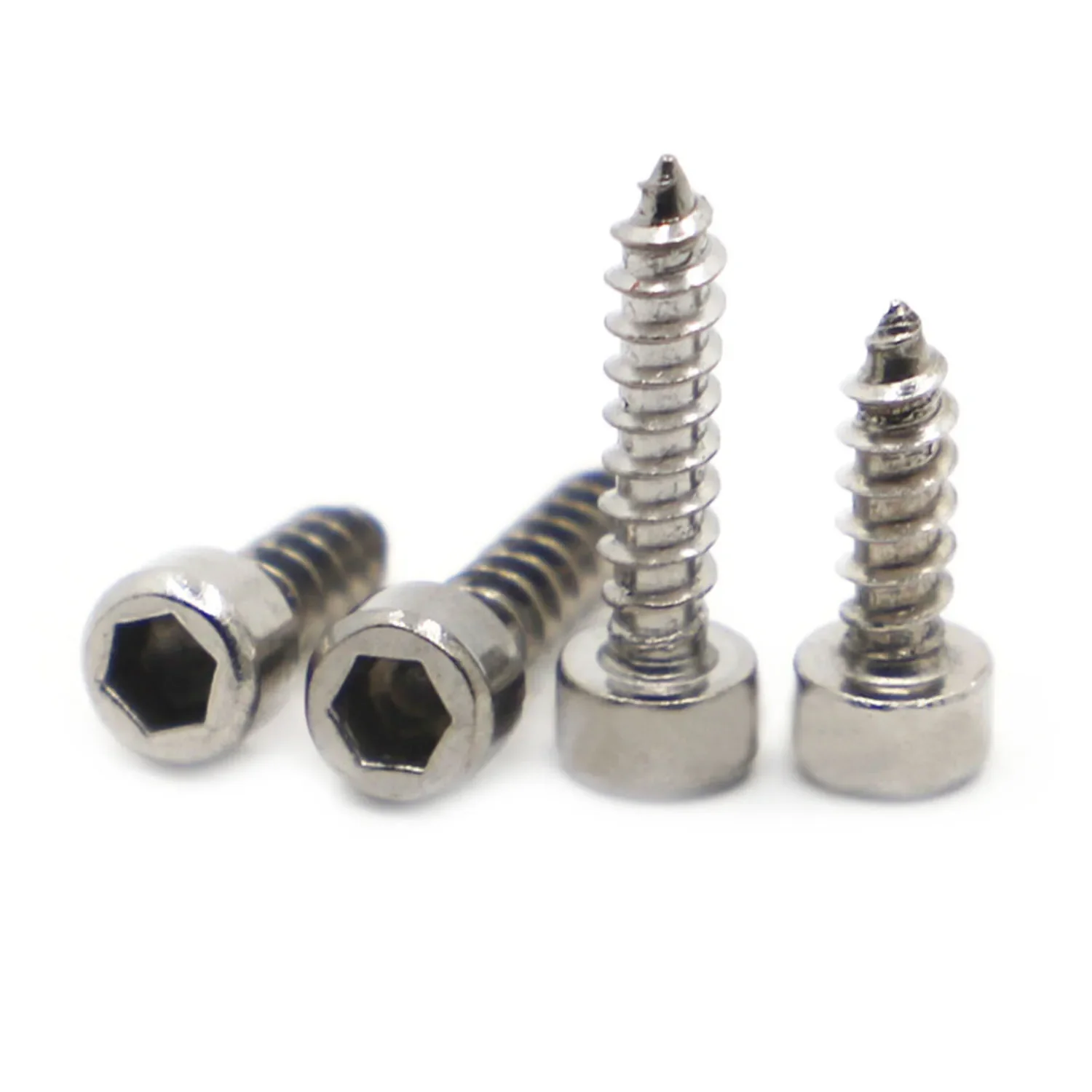 10-50pcs M2 M2.6 M3 M3.5 M4 M5 304 Stainless Steel Hexagon Hex Allen Socket Cap Head Self-tapping Screws