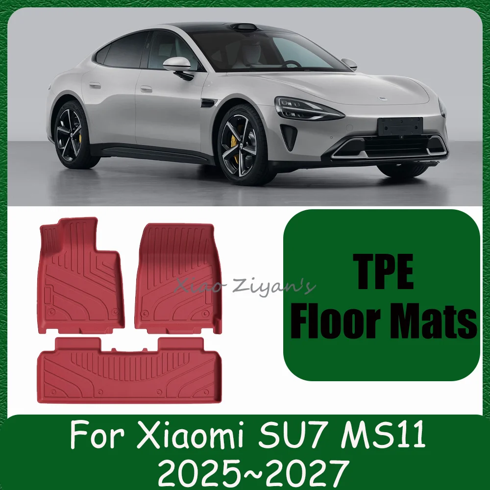 

For Xiaomi SU7 MS11 2024~2026 2025 LHD Car TPE Floor Mats Scratch Resistant Carpets Pad Interior Protection Accessories