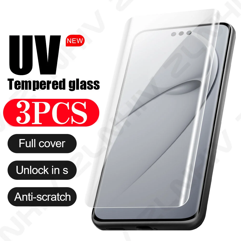 3Pcs UV Tempered Glass for Huawei Mate 70 60 Glass smartphone Screen Protector Nova 13 12 Full Cover Protective Film Pura 70 Pro