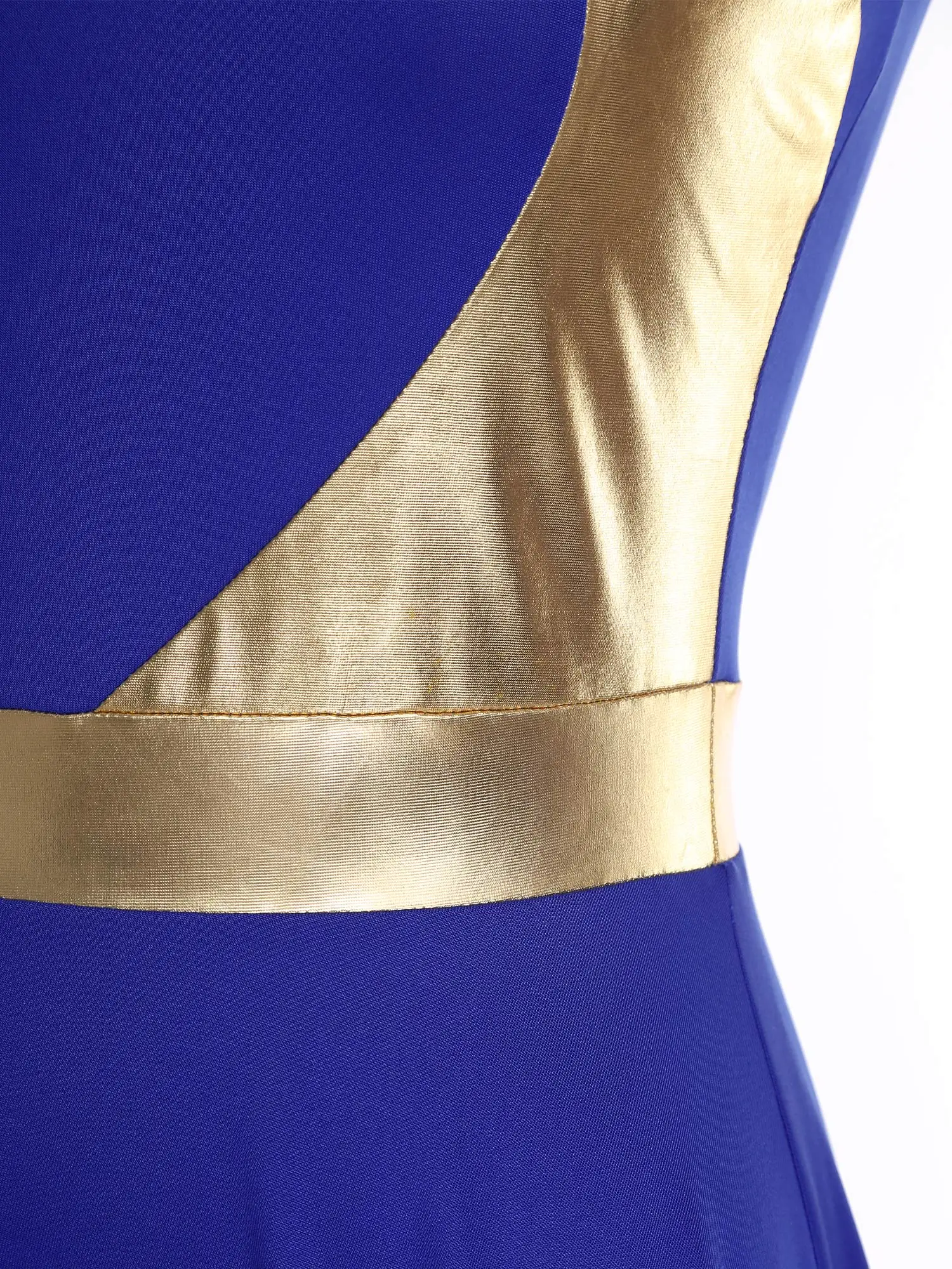 

Women Lyrical Dance Dress Praise Modern Dancewear Metallic Patchwork Sleeveless Tunic Dress Liturgical Worship Dance Costume