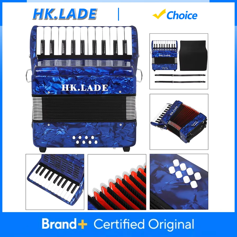 HK.LADE AH-20 Acordeón 22 teclas Acordeón de 8 bajos con bolsa Instrumento de teclado profesional para interpretación/enseñanza de clasificación