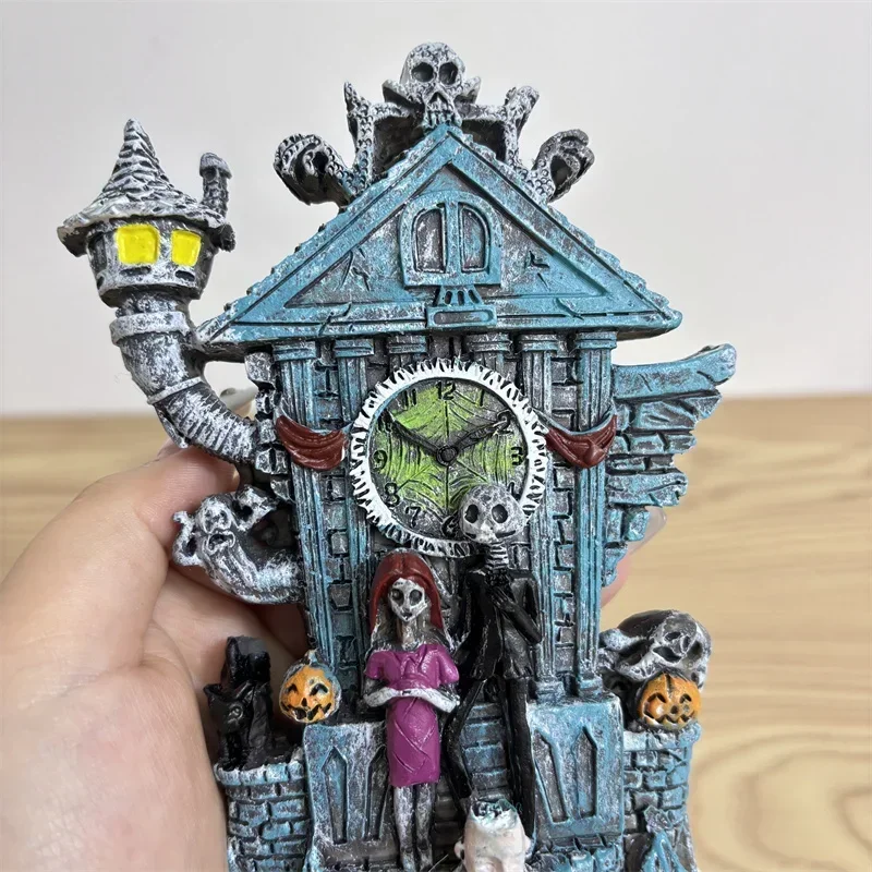 Disney le cauchemar avant noël horloge pendentif jouet décoration Anime figurine bureau ornements cadeau à collectionner
