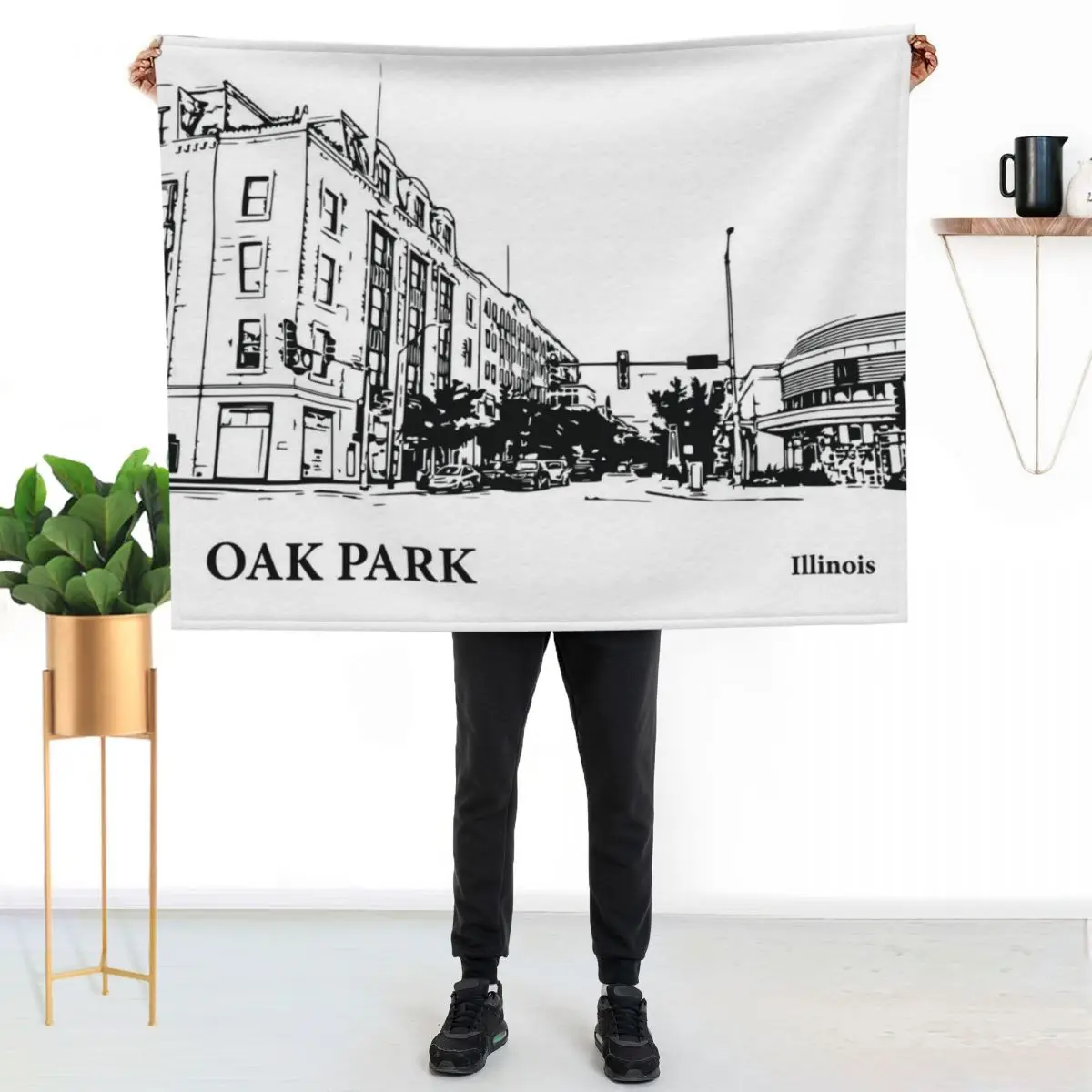 

Oak Park Illinois Throw Blanket Foldable Soft Warm Blanket for Outdoor Use