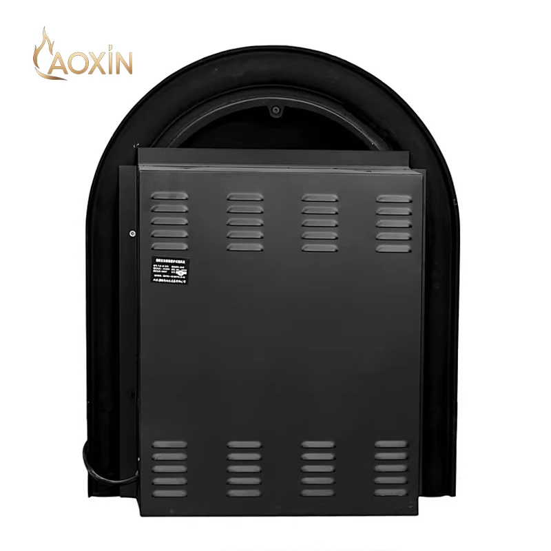 European-Style Modern Electric Fireplace with Faux Steel Material Curved Design Remote Control Provides Warmth Aesthetic Viewing